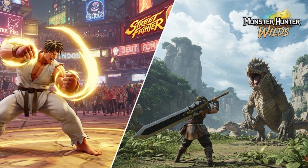 Capcom crossplay comparison between Street Fighter 6 and Monster Hunter Wilds