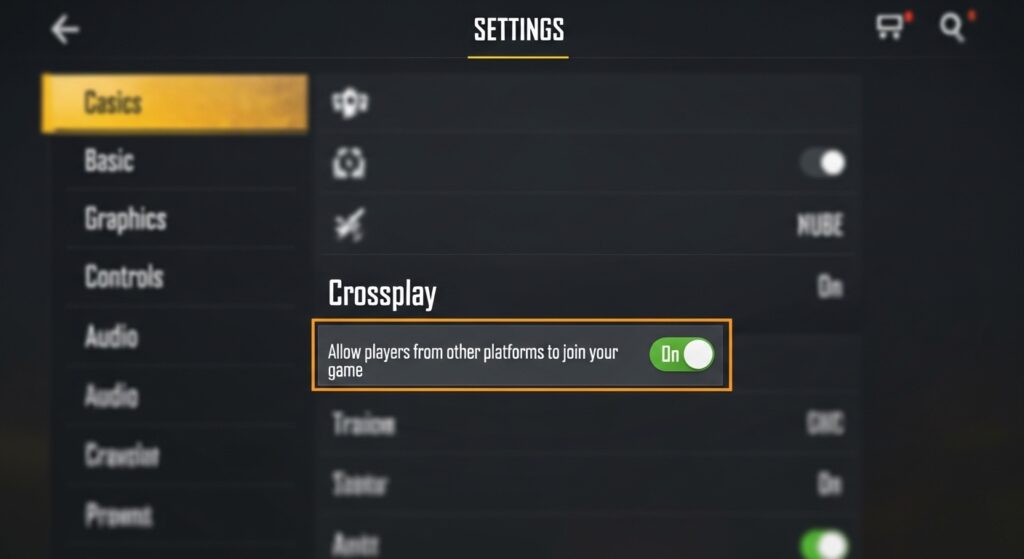 How to enable PUBG crossplay option screen