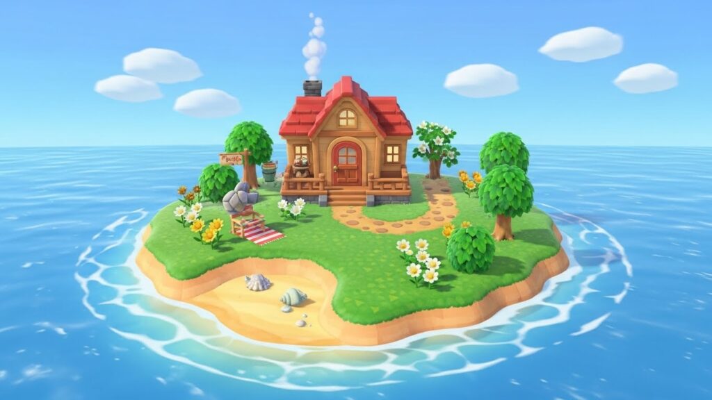 cozy animal crossing style island